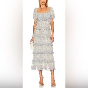 SHOW ME YOUR MUMU Colette Smocked Maxi Dress Sz Large